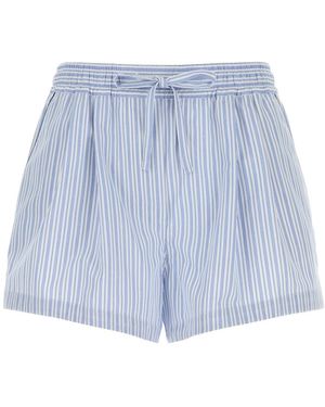 Dolce & Gabbana Striped Embroidered Shorts - Blue