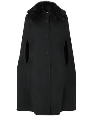 Fendi Double-Sided Wool Cape - Black