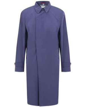 Brunello Cucinelli Collared Long-Sleeved Coat - Blue