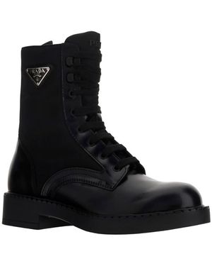 Prada Lace-Up Platform Boots in Black for Men | Lyst
