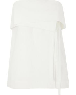 St. Agni Cotton Strapless Top - White