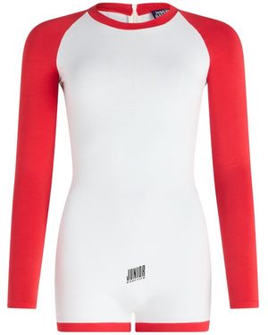 Jean Paul Gaultier Junior Gaultier Long-Sleeve Playsuit - Red