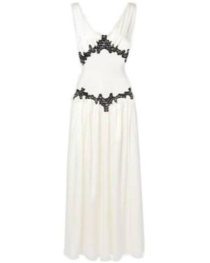 Gabriela Hearst Highland Embroidered Silk And Wool Gown - White