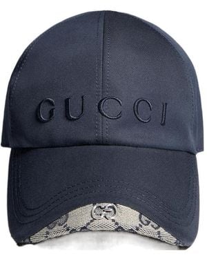 Gucci Cotton Baseball Hat With Embroidery - Blue
