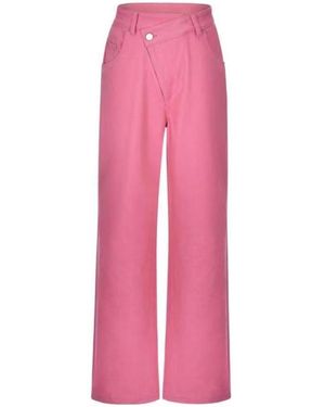 THREE QUARTERS Wide-Legged Casual Trousers - Pink
