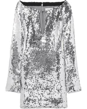 16Arlington Solare Sequined Tulle Mini Dress - Grey