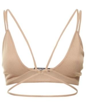 ANDREADAMO Ribbed Jersey Bra W/Double Straps - Natural