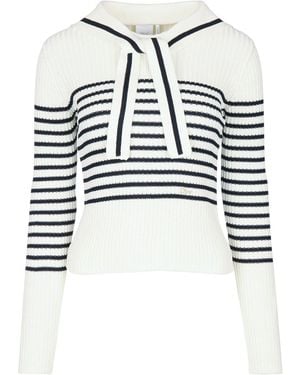 Dior Iviera Marinière Jumper With Sailor Collar - White