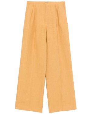 forte_forte Linen Darted Trousers - Yellow