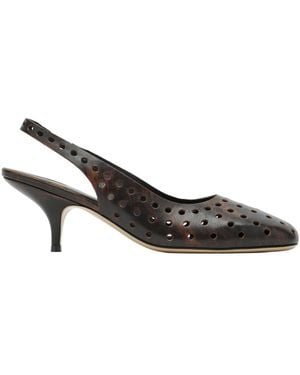 Dries Van Noten Openwork Slingback Shoes - Brown