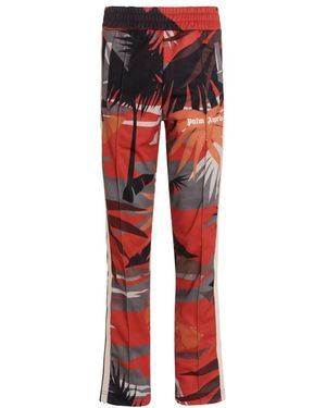 Palm Angels Hawaii-Print Track Trousers - Red