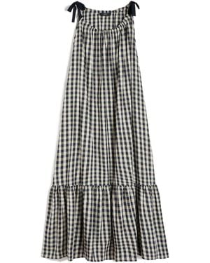 Weekend by Maxmara Gingham-Check Tiered Dress - Gray