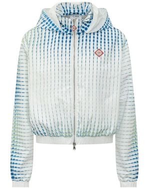 CASABLANCA Dots Zip-Up Hooded Jacket - Blue