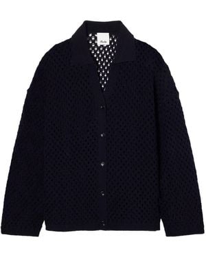 Allude Openwork Knit Cardigan - Blue