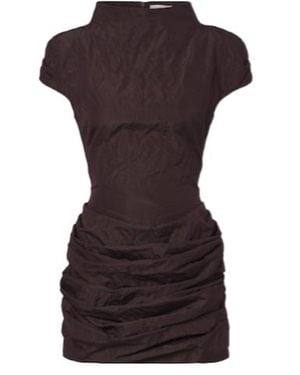 Magda Butrym Draped Cotton-Blend Minidress - Black