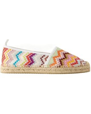 Missoni Elle Striped Woven Espadrilles - Pink