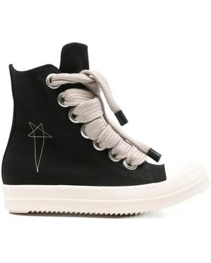 Rick Owens Star-Embroidered Lace-Up Sneakers - Black