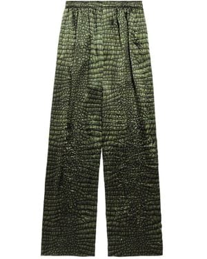 Balenciaga Snake Print Pyjama Trousers - Green