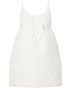 ShuShu/Tong Bow-Detailed Taffeta Mini Dress - White