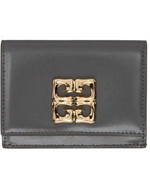 Givenchy 4G Liquid Box Leather Card Holder - Gray