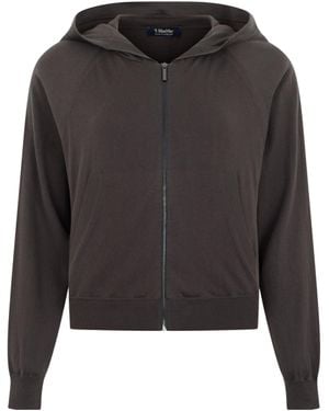 Max Mara Long-Sleeved Hooded Sweatshirt - Gray