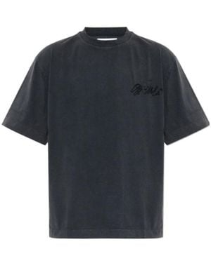 Off-White c/o Virgil Abloh Embroidered Logo T-Shirt - Blue