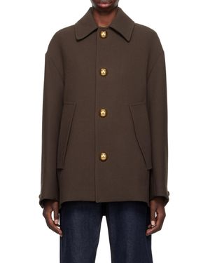 Ami Paris Ami Long Sleeved Straight Hem Jacket - Brown