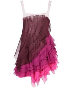 Nensi Dojaka Kiera Ruffled Tiered Minidress - Purple