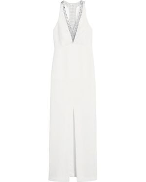 Max Mara Pianoforte Secolo Embellished V-Neck Sleeveless Dress - White