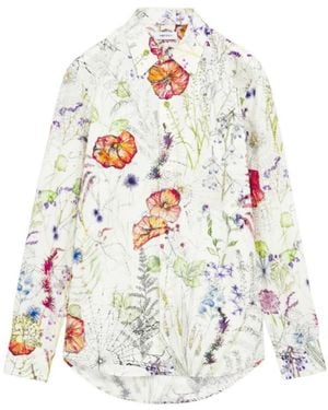 McQueen Meadow Floral Printed Shirt - White