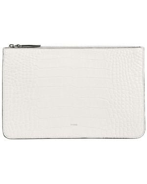 TOTEME Totême Threefold Embossed Clutch Bag - Natural