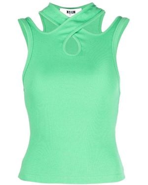 MSGM Cut-Out Tank Top - Green