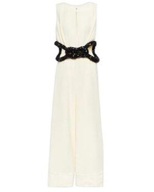 Jil Sander Knotted Cutout Crêpe Gown - White