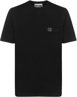 Moschino Logo Print Round-Neck T-Shirt - Black