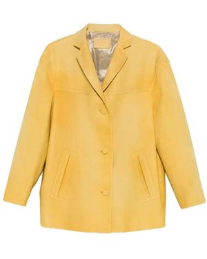 Prada Suede Caban Jacket - Yellow