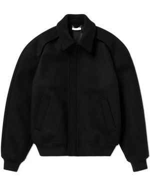 1989 STUDIO Embroidered Back Text Coat - Black