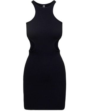 Reina Olga Halter Neck-Out Ribbed Dress - Blue
