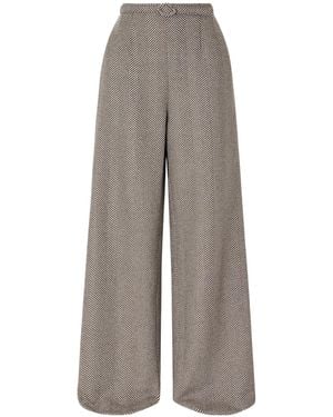 Oscar de la Renta Solid Colour Striped Casual Trousers - Grey