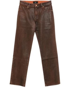 7 For All Mankind Calie Straight-Leg Jeans - Brown