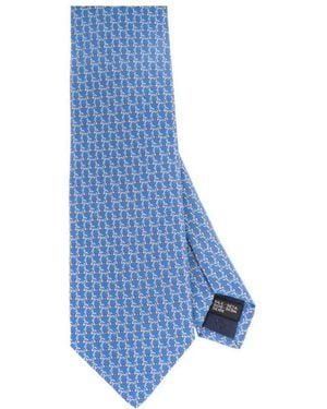 Ferragamo Jacquard Logo Tie - Blue