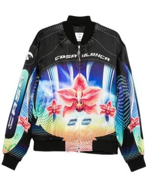 CASABLANCA Floral-Printed Zip-Up Bomber Jacket - Multicolour