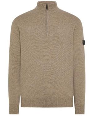 Peuterey Trebe Half-Zip Logo-Patch Jumper - Brown