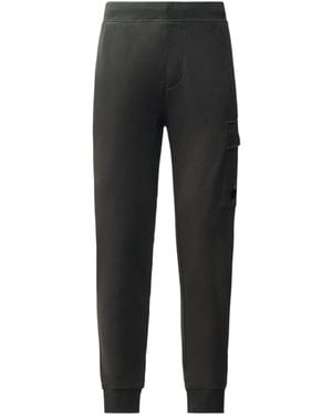 C.P. Company Diagonal Raised Fleece Lens Joggers - Black