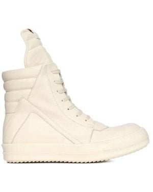 Rick Owens Lace-Up High-Top Trainers - Natural