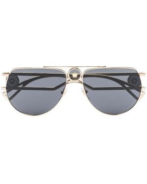 Versace Medusa Aviator-Frame Sunglasses - Gray