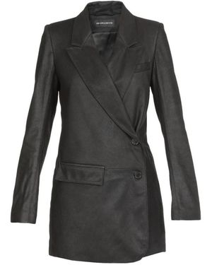 Ann Demeulemeester Oversized Leather Jacket - Black