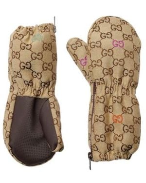 Gucci Padded Gg Canvas Mittens - Natural