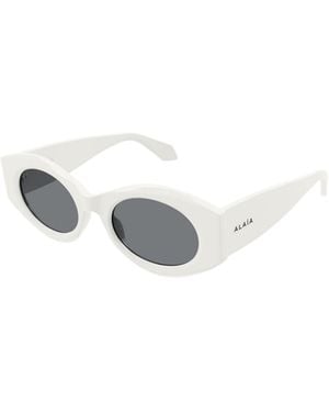 Alaïa Alaïa Oval Frame Sunglasses - White