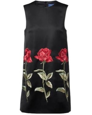 Leo Yvonne Floral Embroidered Minidress - Black