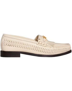 Celine Luco Braided Loafer - White